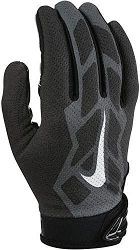 Nike Vapor Jet 3.0 Advanced Skill Youth Football Receiving Gloves, Black/Grey/White, Youth Small