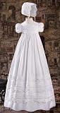 34 Silk Shantung Christening Gown with Beautiful Pleating