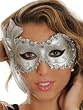 Silver Angelina Eye Mask Mardi Gras Womens Accessories Costume