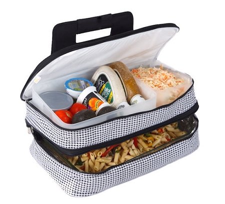 Picnic Plus PSM-721HT Entertainer Insulated Hot and Cold Food Carrier Houndstooth