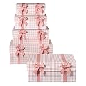 Pink Gingham Nesting Boxes - Set of 5