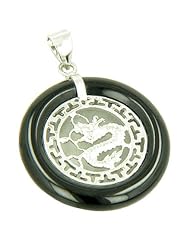 Amulet Magic Black Jade 925 Greek Style Dragon Pendant