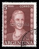 Wallmonkeys Peel and Stick Wall Decals - Argentina Vintage Postage Stamp Eva Peron (evita) - Removable Graphic