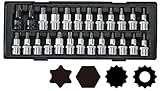 JTC 12.7mm 25PCS ソケットビットセット ハンドツール 工具箱 ロールキャビネット 引き出し用 工具セット ビットソケット トルクス ヘックス スプライン トリプルスクエア 六角 三重四
