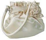 Kleine Satin Clutch Abendtasche, beige