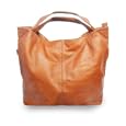 Double Handles Cowhide Leather Cotton Tote Handbag'