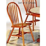 SET OF 4 COUNTRY STYLE OAK WINDSOR WOOD CHAIRS ARROW BACK KITCHEN/DINING CHAIRS