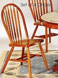 Kitchen & Housewares : SET OF 4 COUNTRY STYLE OAK WINDSOR WOOD CHAIRS ARROW BACK KITCHEN/DINING CHAIRS