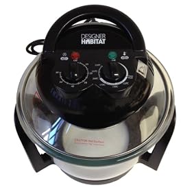 Designer Habitat 7 Litre Premium Halogen Oven Cooker complete with Lid Holder, Steamer, Frying Pan, Tongs, Low Rack, High Rack & Glove