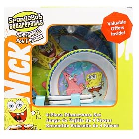 Spongebob 4 pc dinnerware set by American Clocks