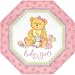 Precious Bear Pink Shaped Dinner Plates 8ct