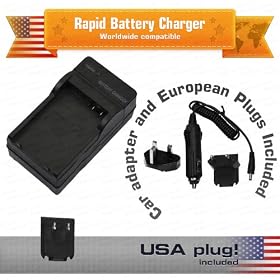 Canon Powershot SD100 - Rapid Battery Charger for Canon Nb-5l Battery - With Car & Eu/uk Plugs