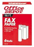 Office Depot Thermal Fax Paper, 1/2in. Core, 98ft. Roll, Box Of 6