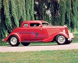 1934 Red Ford Coupe Car Hot Rod 16x20 Art Print
