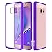 Galaxy Note 7 Case, Bastex Rugged Slim Fit Shockproof Rubberized Plastic Crystal Clear Back Panel Flexible Purple Bumper TPU Case Cover for Samsung Galaxy Note 7