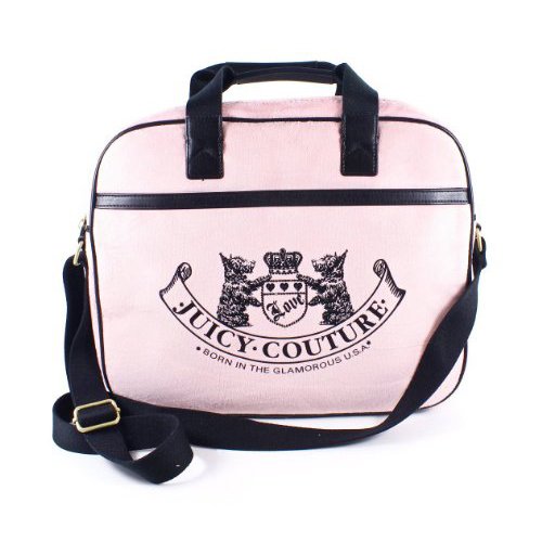 Juicy Couture Scottie Bling Laptop Messenger Case Bag ~ Pink In Color