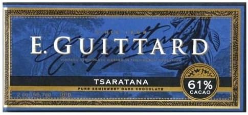 E. Guittard Tsaratana Pure Semisweet Dark Chocolate 61% Cacao, 2-ounces eating bar (Pack of 3)