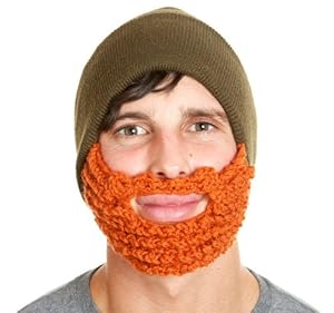 The Original Beard Beanie - Dark Olive with Burnt Pumpkin