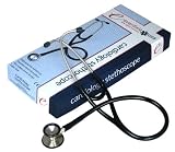 Dixie Ems Cardiology Stethoscope + Free Tag "Special Deal"-black