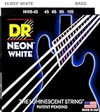 DR Strings NWB-45 DR NEON 4 Bass Guitar String, Medium, White