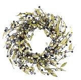Bountiful Blueberries and Cream Berried Faux Wreath
