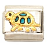 Enamel Turtle Italian Charm Stainless Steel 9mm