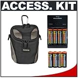 Photo : Olympus Nylon Ultra Zoom Case + 8 Batteries and Charger for Olympus SP-570 UZ, SP-560 UZ, SP-565 UZ & SP-550 UZ Digital Cameras