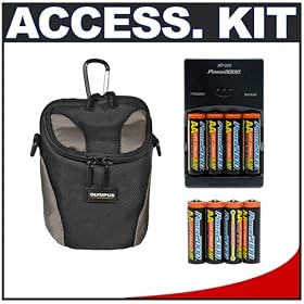 Olympus Nylon Ultra Zoom Case + 8 Batteries and Charger for Olympus SP-570 UZ, SP-560 UZ,... by Olympus