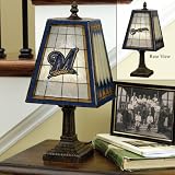 Milwaukee Brewers Memory Company Art Glass Table Lamp MLB Baseball Fan Shop Sports Team Merchandise