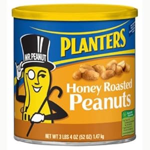 Planters Honey Roasted Peanuts, 52-Ounce Canister (Pack of 2)