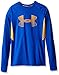 Under Armour Boys' HeatGear Armour Up Fadeaway Fitted Long Sleeve Shirt, Ultra Blue (907)/Yuzu Orange, Youth Large