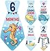 18 Original Stick'Nsnap Baby Monthly Necktie Stickers - “Under The Rainbow Sea” (TM) Marine, Nautical