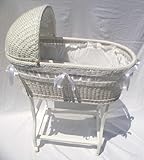 Handmade Wicker Bassinet (34" H w/o hood x 45" H w/hood) x 20" W x 34" D)