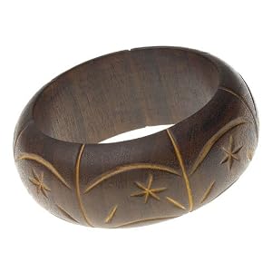 Starry Etch Wood Bangle Bracelet