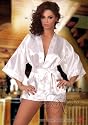 Eleganter Satin-Kimono, Gr&ouml;&szlig;e S/L, Farbe weiss