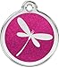 Red Dingo Stainless Steel & Glitter Enamel Dragonfly Dog ID Tag (Small)