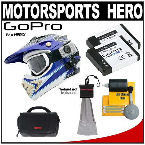 GoPro HD Motorsports Hero Video Still Digital Camera Waterproof Housing with 2 Batteries Case Accessory Kit