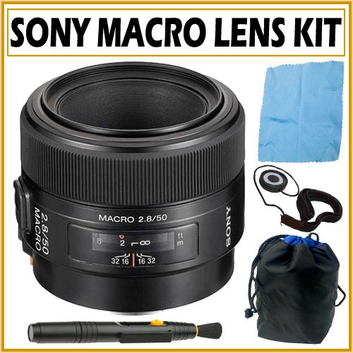 Sony DSLR SAL50M28 50mm F/2.8 Macro Alpha Digital SLR Camera Lens + Accessory Kit
