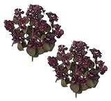 TWO 23" Hydrangea Artificial Flower Bushes (Dark Red) for Home, Garden and Decoration