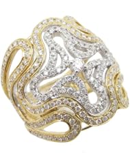 14k White and Yellow Gold 1.48ctw Diamond Cocktail Ring LR1756H1 Size 8