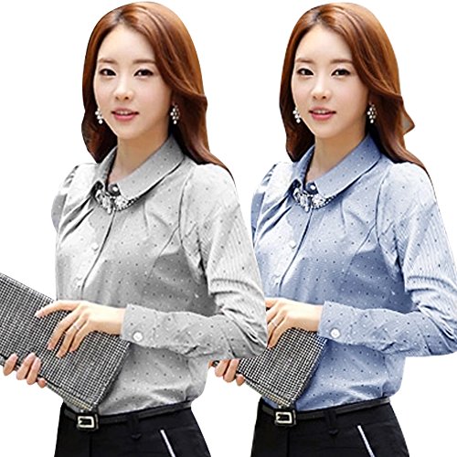 【ARINCO】 レディース 水玉シャツ ストーン ゴージャス セレブ 2color 5Size