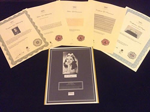 JUDY GARLAND Dorothy The Wizard of Oz Hair Lock Photo Autograph Certified COA