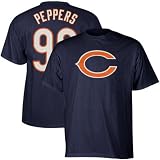 NFL Reebok Chicago Bears #90 Julius Peppers Navy Blue Scrimmage Gear T-shirt (Medium)