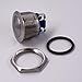 Momentary Push Button Switch, URTONE UR195, 1NO SPST DC 30V AC 250V 3A Stainless Steel Metal Shell Suitable for 19mm 3/4
