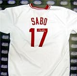 Chris Sabo Autographed/Hand Signed Cincinnati Reds Jersey (Size XL) HOME WHITE inscribed 90 WS Champ
