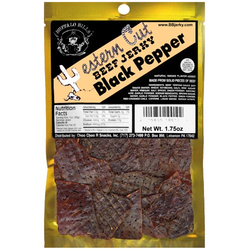 Buffalo Bills 1.75oz Black Pepper Western Cut Beef Jerky Pack by Dried Beef