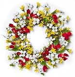 Darby Creek Tulip, Forsythia & Dogwood Spring Wreath - 28 inch