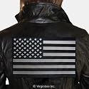 HUGE USA FLAG SUBDUED BLACK GRAY COLORS EMBROIDERED PATCH FOR LEATHER JACKET BIKER VEST HOODIE