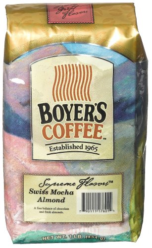 Boyer's Coffee Swiss Mocha Almond, 16-Ounce Bags (Pack of 2) by Boyer's Coffee