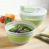 Brylane Home Collapsible Salad Spinner (GREEN WHITE,0)